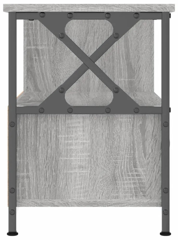 szürke sonoma színű szerelt fa és vas TV-szekrény 90x33x45 cm