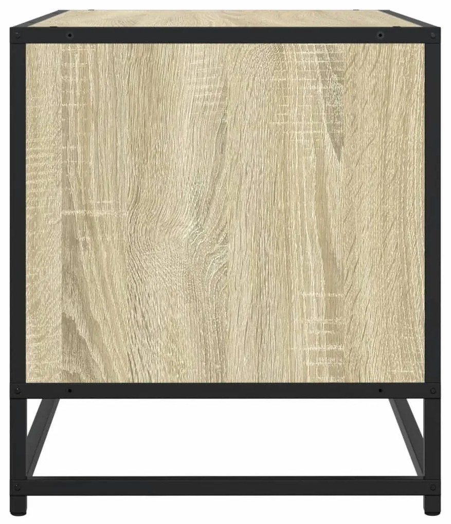 sonoma tölgy színű szerelt fa és fém TV-szekrény 91x40x46 cm