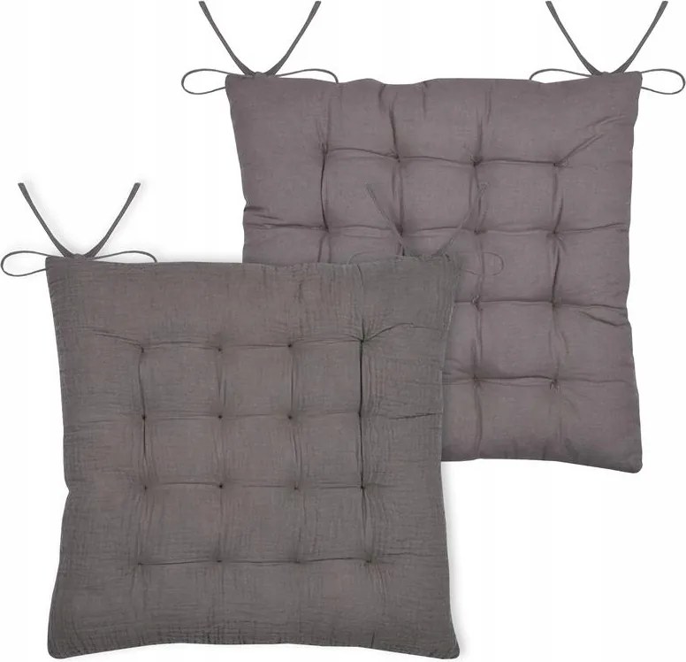 Ülőszék Párna Négyzet Alakú Pamut 38 x 38 cm Szürke