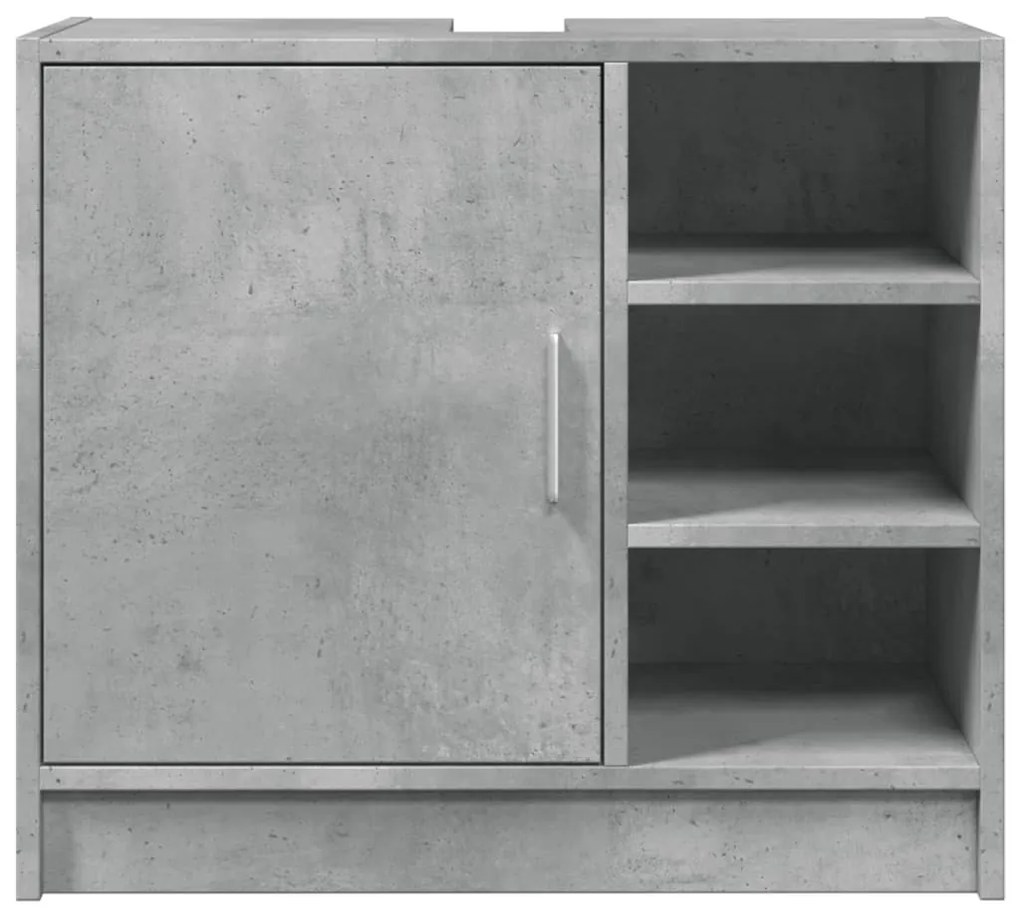 betonszürke szerelt fa mosdószekrény 63 x 29 x 55 cm