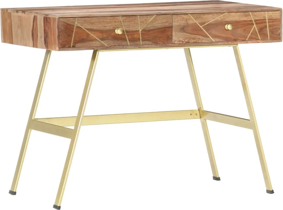 vidaXL fiókos tömör akácfából íróasztal 100 x 55 x 75 cm