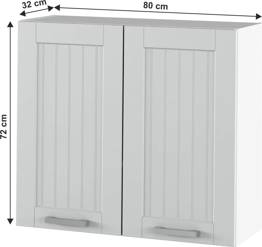 Felső szekrény, világosszürke/fehér, JULIA TYP 11