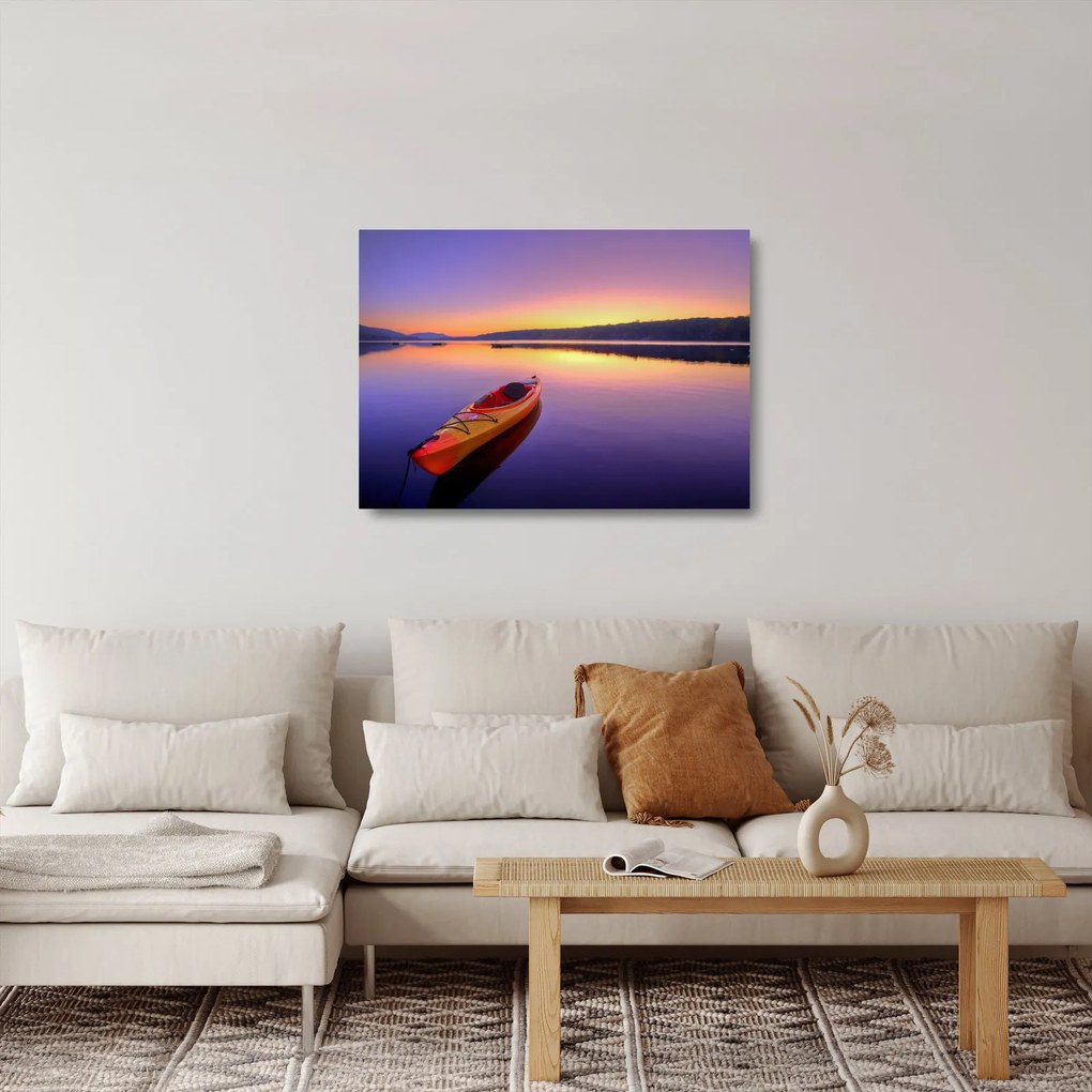 Üveg kép - Kajak a tavon (70x50 cm)