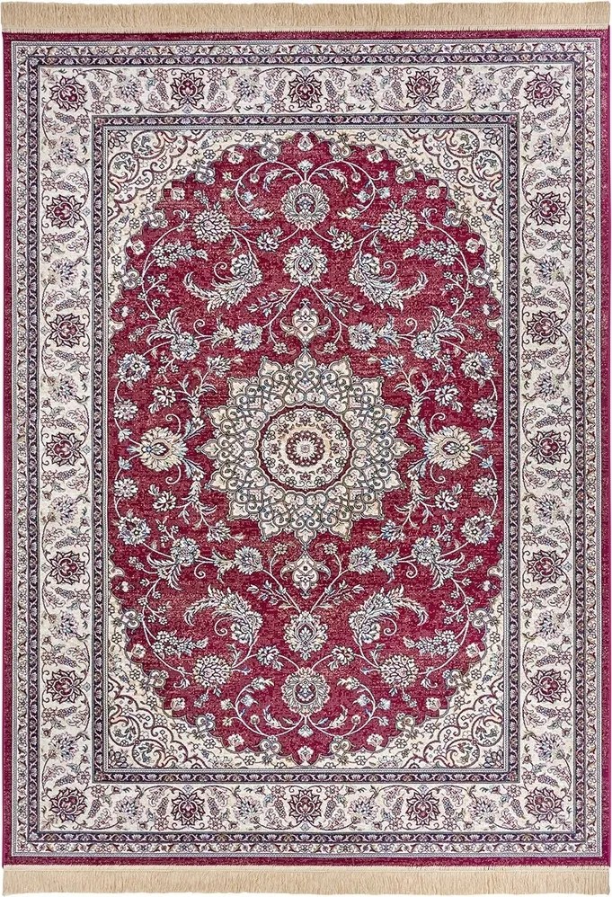 Hagyományos szőnyeg 160x230 nappaliba,klasszikus piros-krém minta