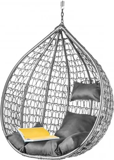 Szürke függőszék KOKON állvány nélkül, szürke párna