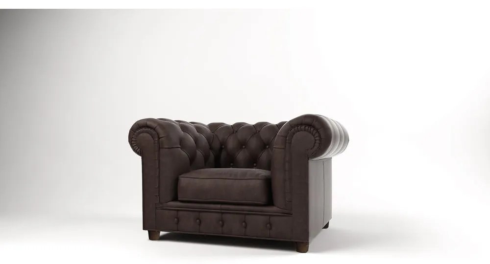 Sötétbarna bársony fotel Cambridge – Ropez