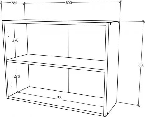 Benita 2 ajtós Felső konyhaszekrény Sonoma Tölgy-Fehér 80x30x60 cm