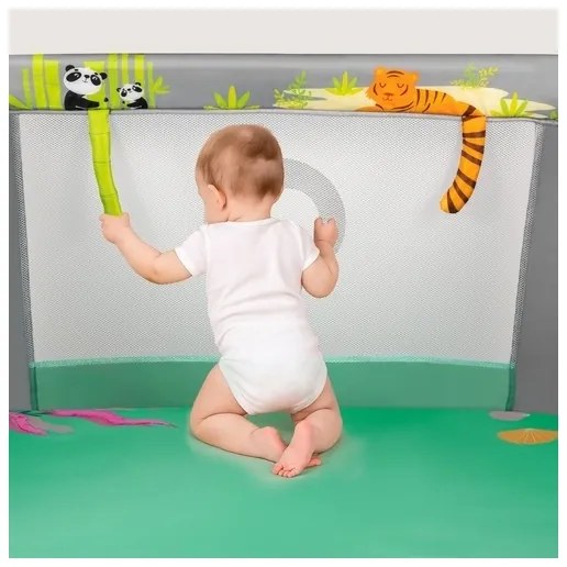 Lionelo - Játszókarám MILLE PLUS szürke-zöld