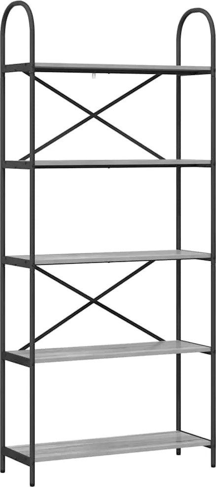 vidaXL Könyvespolc Szürke Sonoma 80 x 30 x 183 cm Faanyag