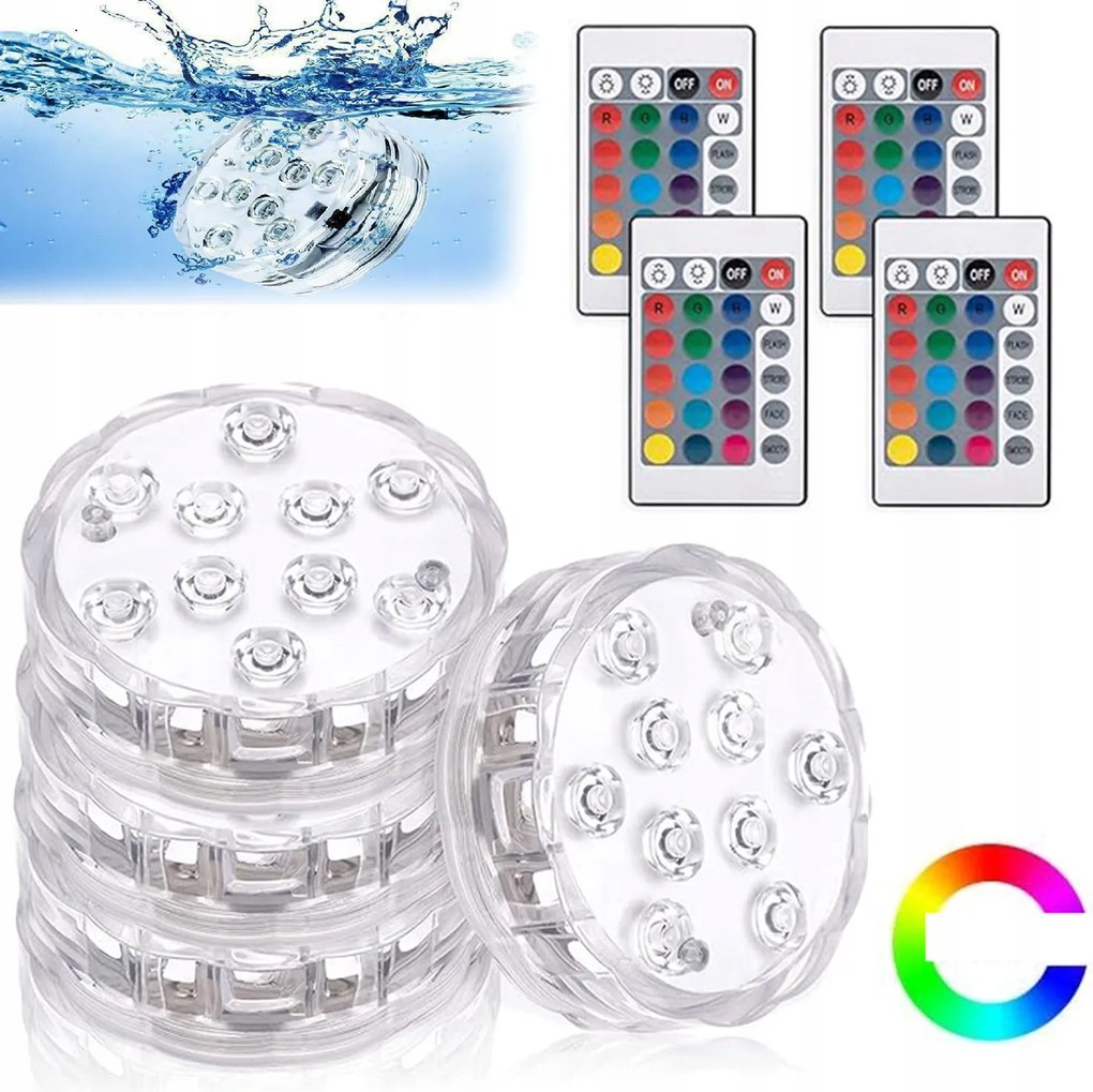 4DB Led Medence Lámpa Rgb Medence Távirányítóval