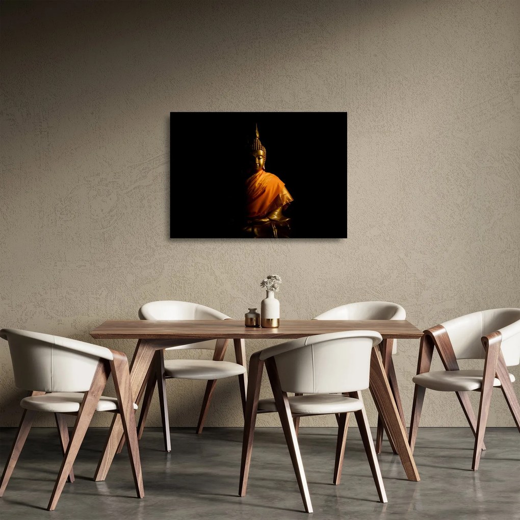 Üveg kép - Arany Buddha szobor (70x50 cm)