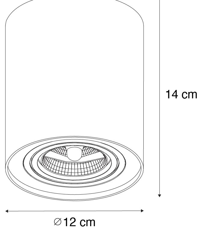 Modern fekete forgatható és dönthető mennyezeti reflektor AR70 - Rondoo Up