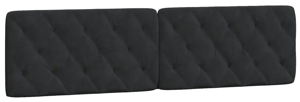 fekete bársony fejtámla párna 200 cm
