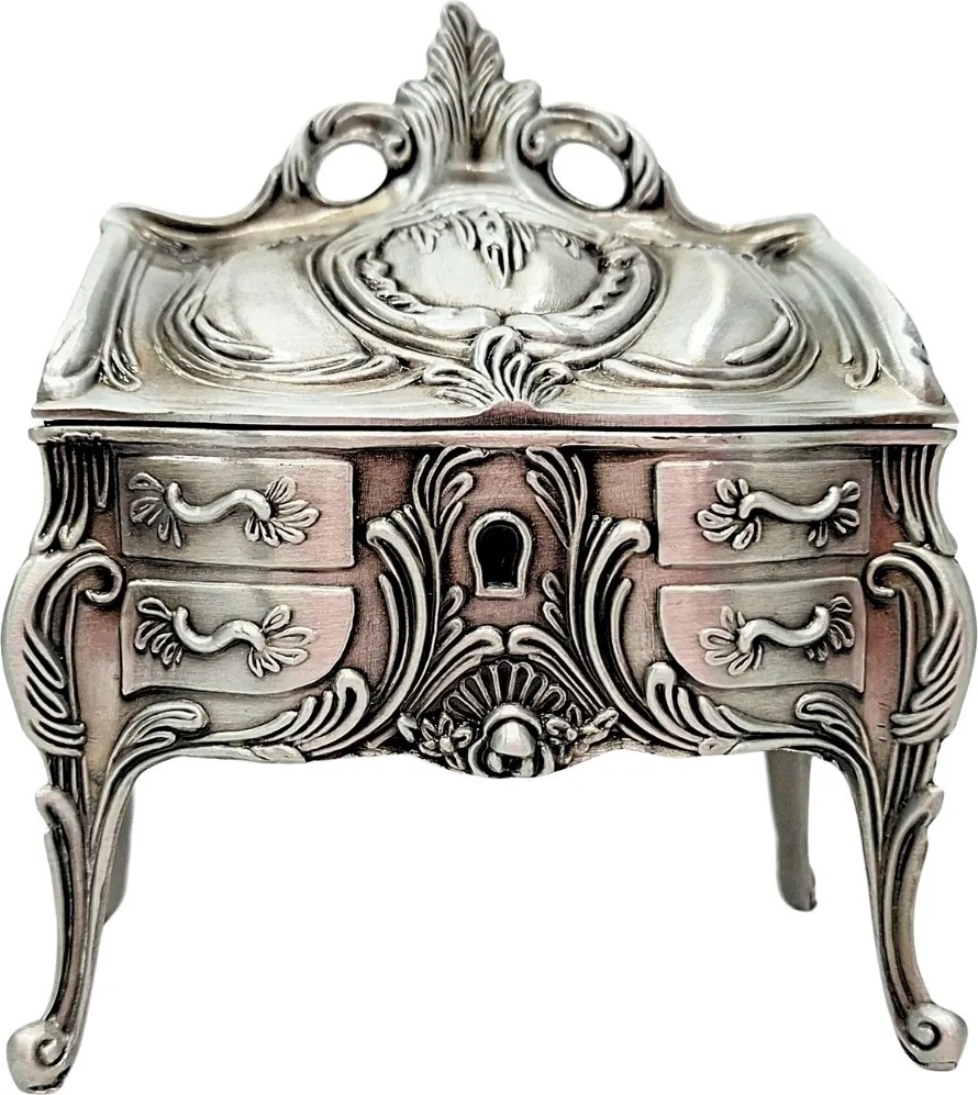 Elegáns ékszerdoboz a lábakon Ékszerdoboz gazdagon díszített