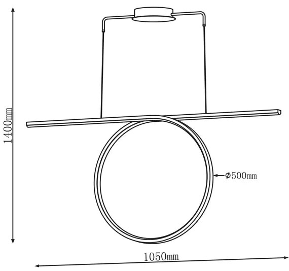LED csillár kábelen ODETTA LED/42W/230V 4000K fekete