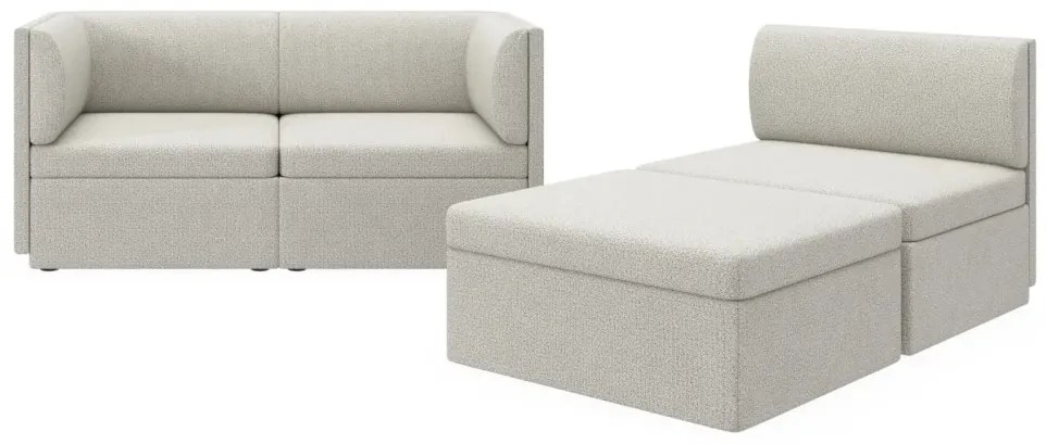 Harriet 3 személyes kanapé puffal