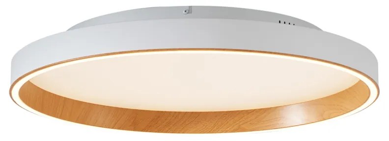 Design mennyezeti lámpa fehér fa elemekkel 60cm LED-del, 3 fokozatú kapcsolóval - Ingo