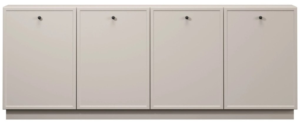 Lorini négyajtós komód 200 cm - kasmír / fekete fogantyúk