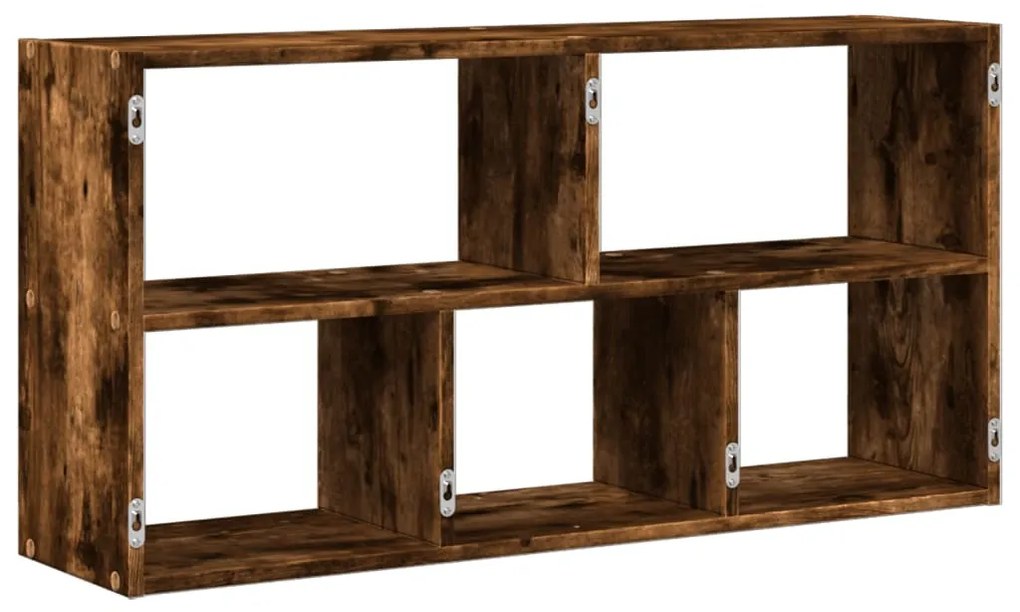 füstös tölgy színű szerelt fa fali polc 100 x 25 x 50 cm