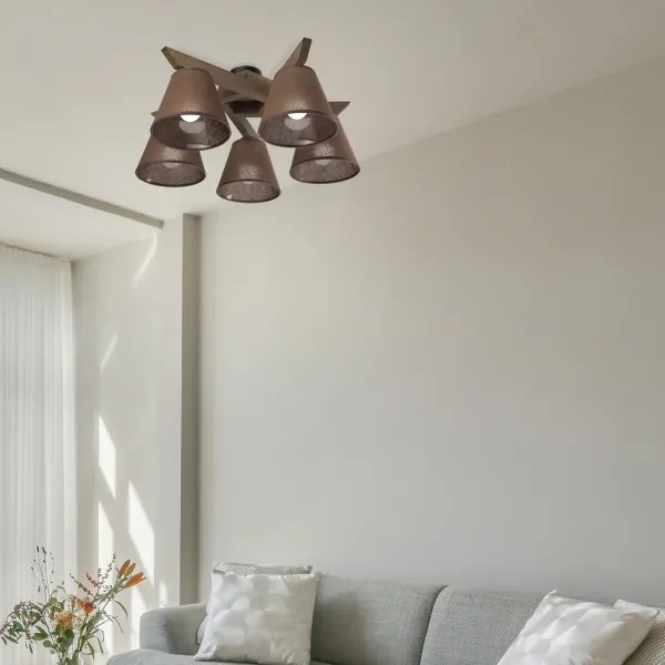 Brilagi - LED mennyezeti lámpa ANTHONY 5xE14/40W/230V dióbarna