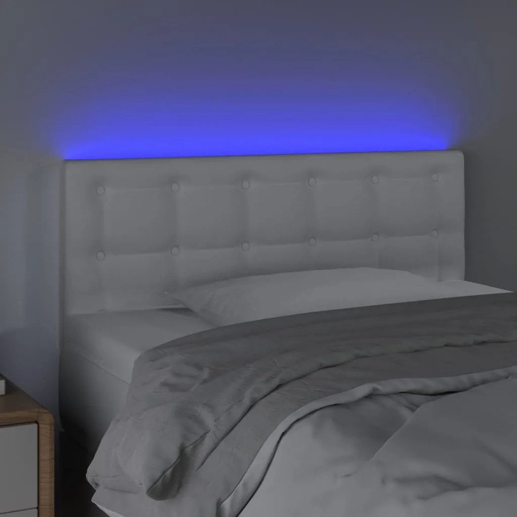 fehér műbőr LED-es fejtámla 90 x 5 x 78/88 cm