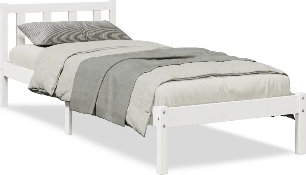 vidaXL fehér tömör fenyő extra hosszú ágykeret matrac nélkül 90x210 cm