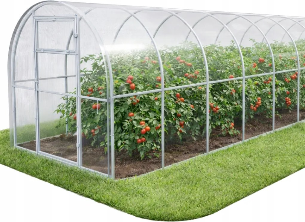 Polikarbonát üvegház Kerti alagút 2x10 m profilok 20x20 polikarbonát 4mm