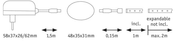 Paulmann 70955 - LED/3W Szalag érzékelővel 1m YOURLED 230V