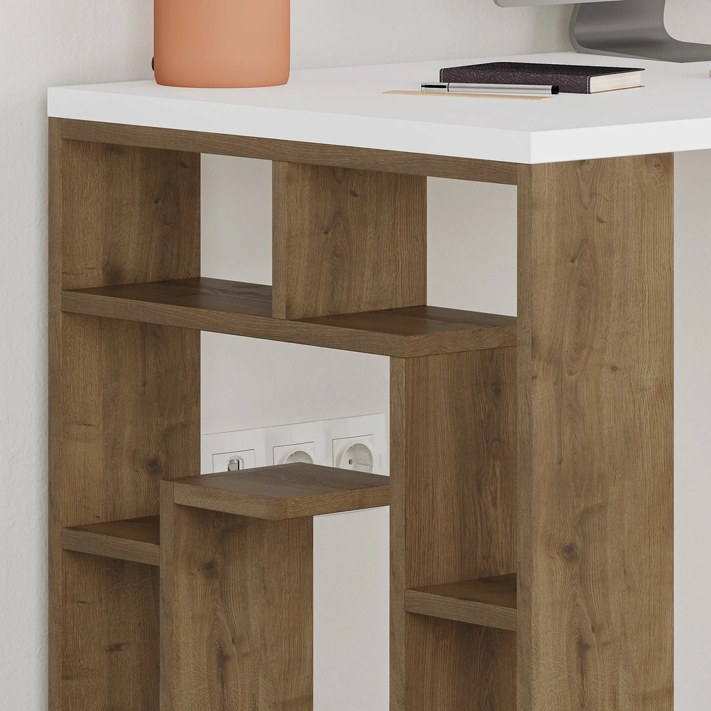 Íróasztal Maze - White, Dark Oak