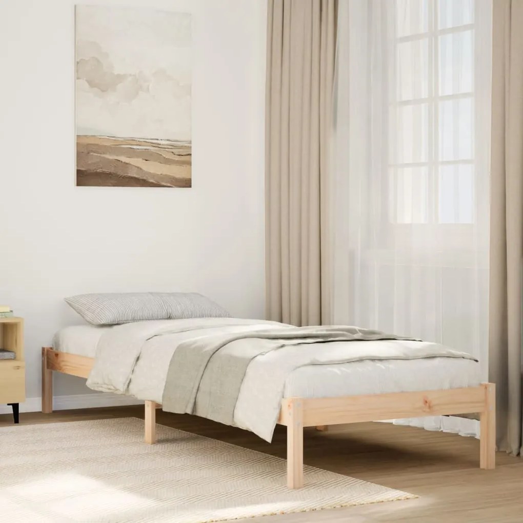tömör fenyőfa extra hosszú ágykeret matrac nélkül 80 x 210 cm