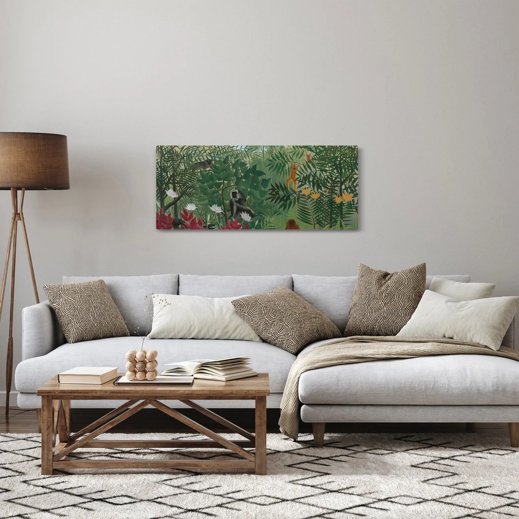 Kép - Henri Rousseau, Tropical Forest with Monkeys, reprodukciók (120x50 cm)