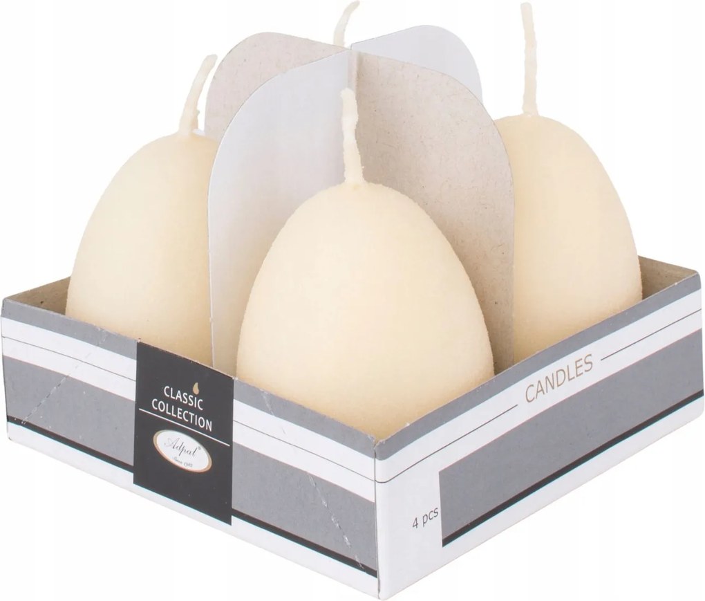 Gyertya tojás ekrü 4 db Húsvét