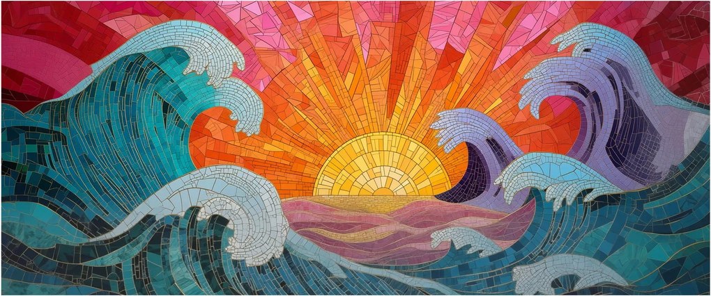 Kép - Hullámmozaik (120x50 cm)