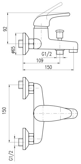 RAV Slezák SA054.5 - Kádcsaptelep SAZAVA fényes króm