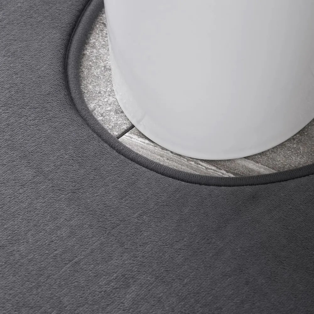 Sötétszürke memóriahab fürdőszobai kilépő szett WC-hez, 2 db-os 50x80 cm Anti-Bacterial – Catherine Lansfield