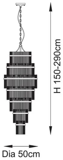 Endon 112793 - Csillár láncon MARIETTA GRAND 21xE14/6W/230V réz/átlátszó