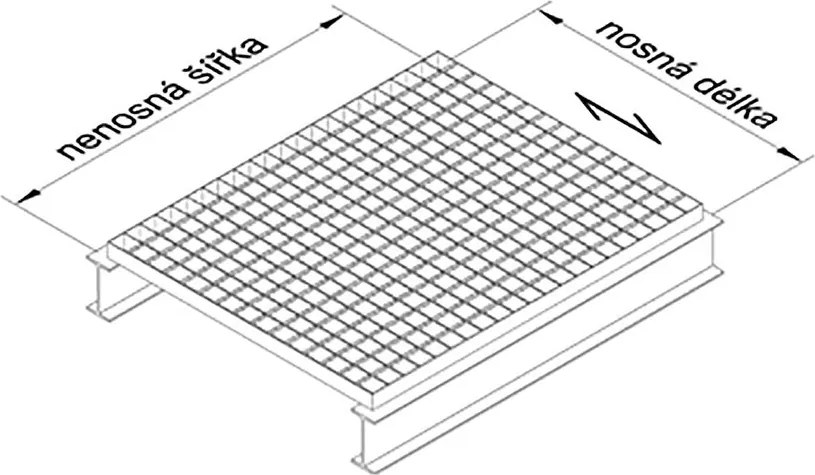 Acél padlórács 40 x 100 x 3 cm, ezüst
