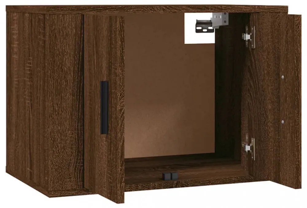 3 db barna tölgy színű fali TV-szekrény 57x34,5x40 cm