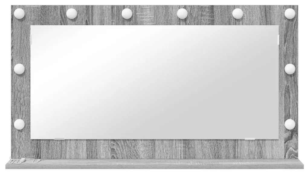 Pipere tükör Szürke sonoma Forgácslap, Üveg 100 x 55 x 18 cm