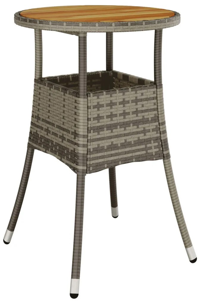 Étkező bútor szett 3-as szett Szürke Rattan, Fém Vízálló anyagok