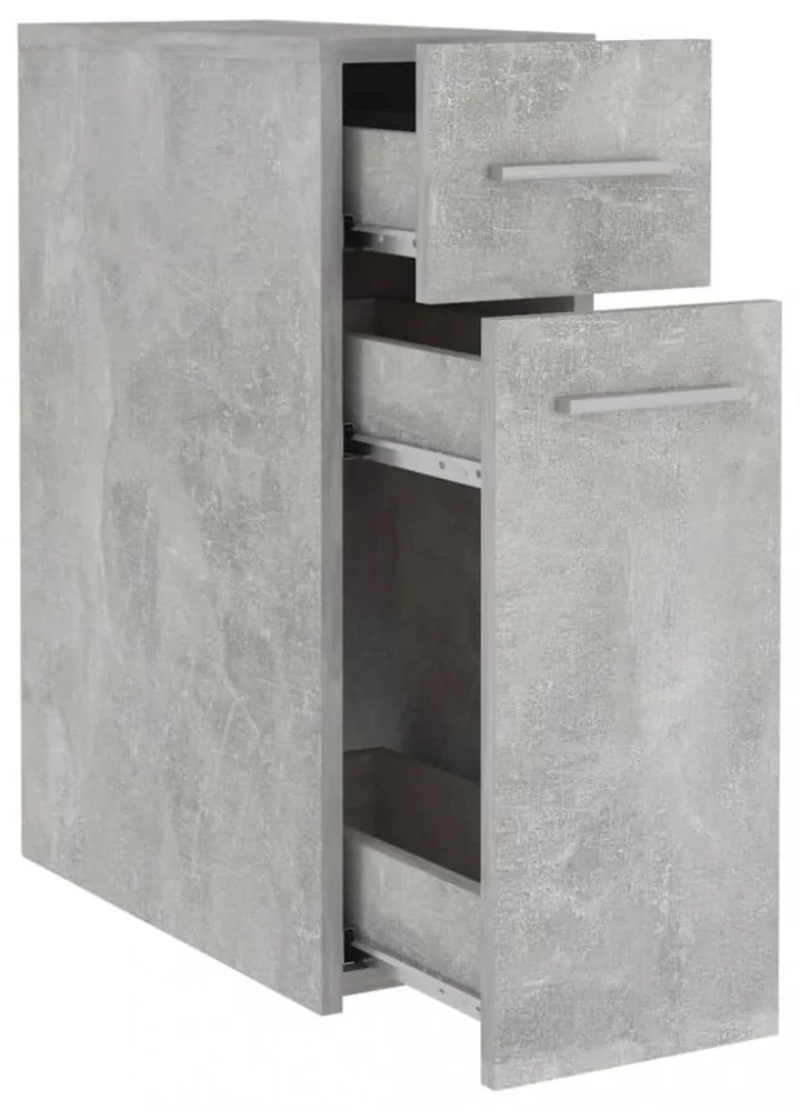 betonszürke szerelt fa patikaszekrény 20 x 45,5 x 60 cm