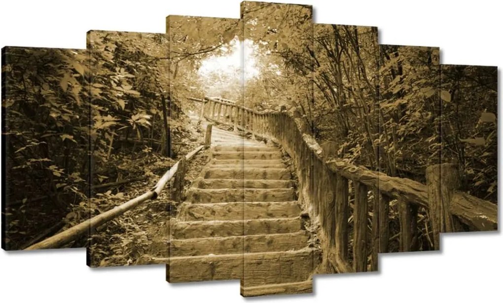 Vászonkép 140x80 Lépcsők szépia színben