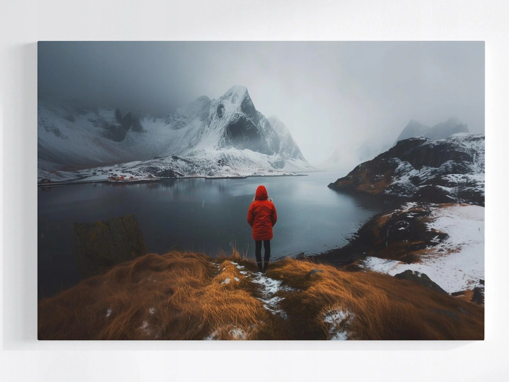 Vászonkép Canvas Tél Fjord Skandinávia Természet Tájkép 60x40