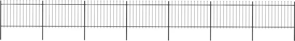 vidaXL fekete acélkerítés lándzsás tetejű szegéllyel 1248 x 120 cm