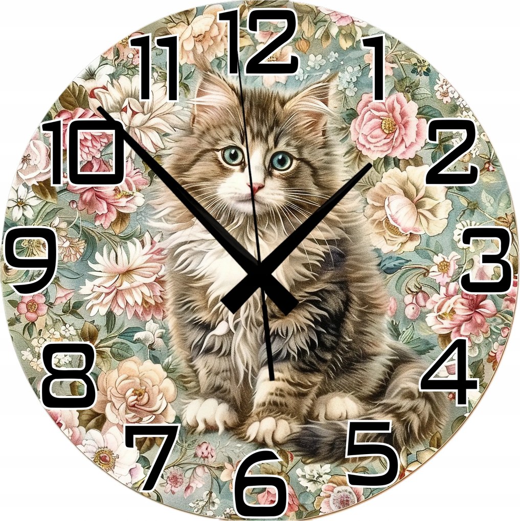 Falióra Gyönyörű Cica Tökéletes Ajándék Hangtalan Mechanizmus