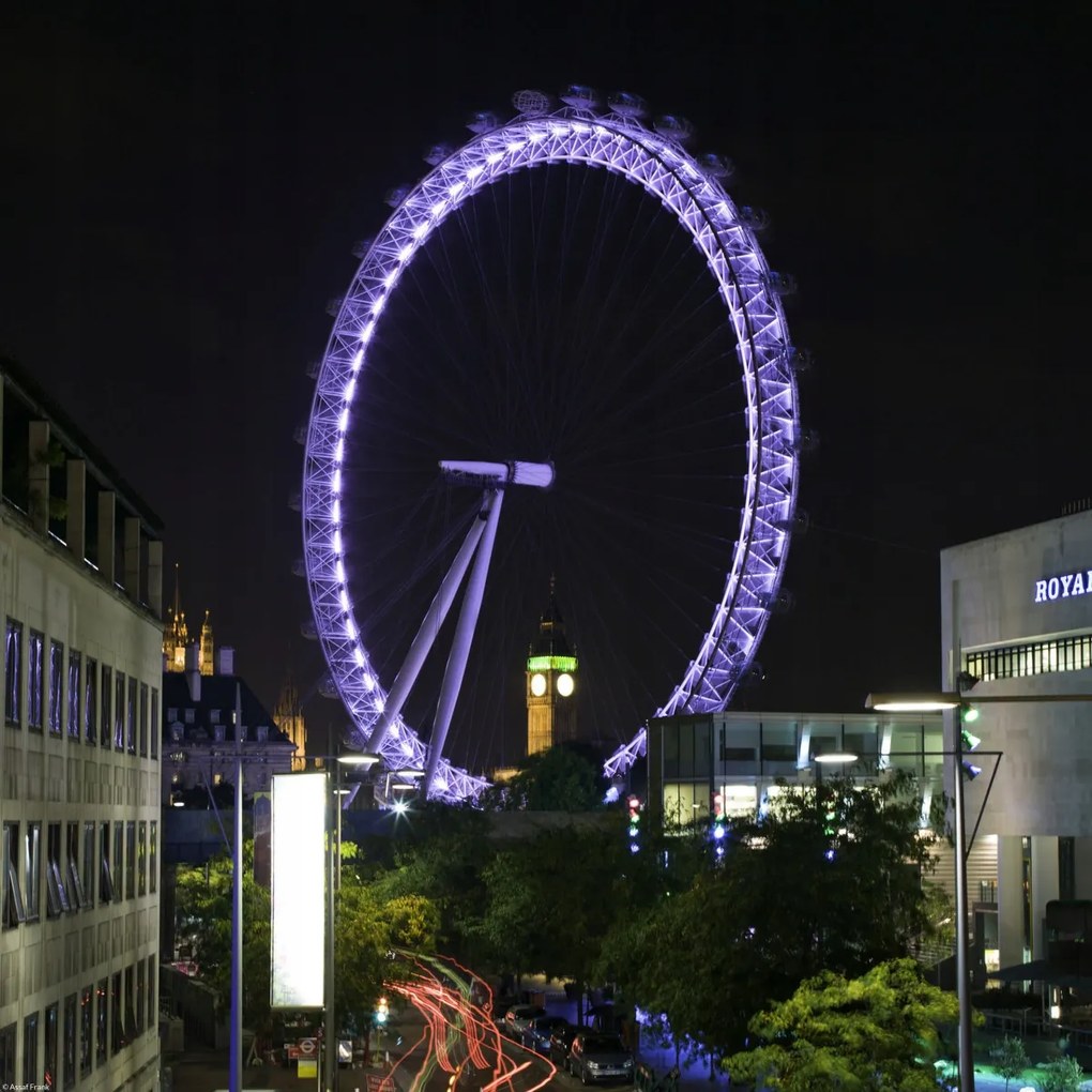 Poszter 40x40cm Londoni szem az éjszakában, Assaf Frank