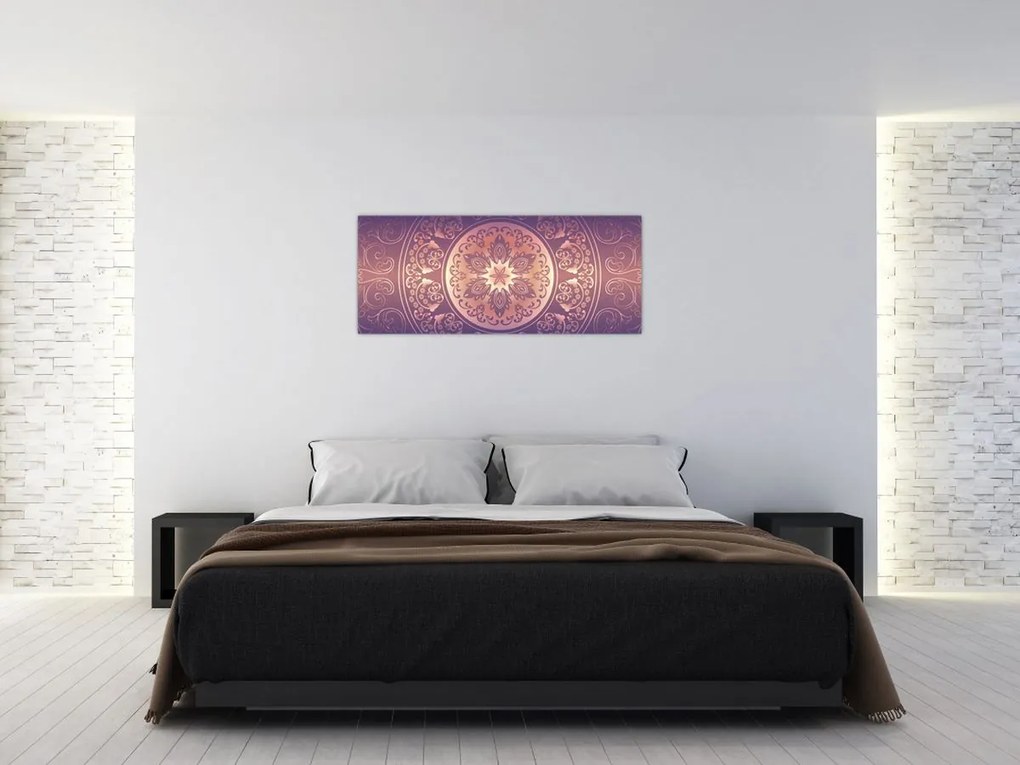 Kép - Mandala lila színátmeneten (120x50 cm)