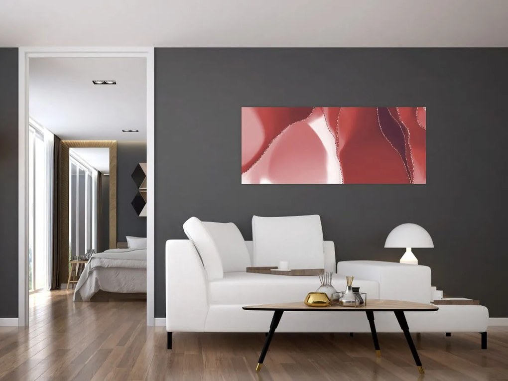Kép - Piros absztrakt virág N⁰3 (120x50 cm)