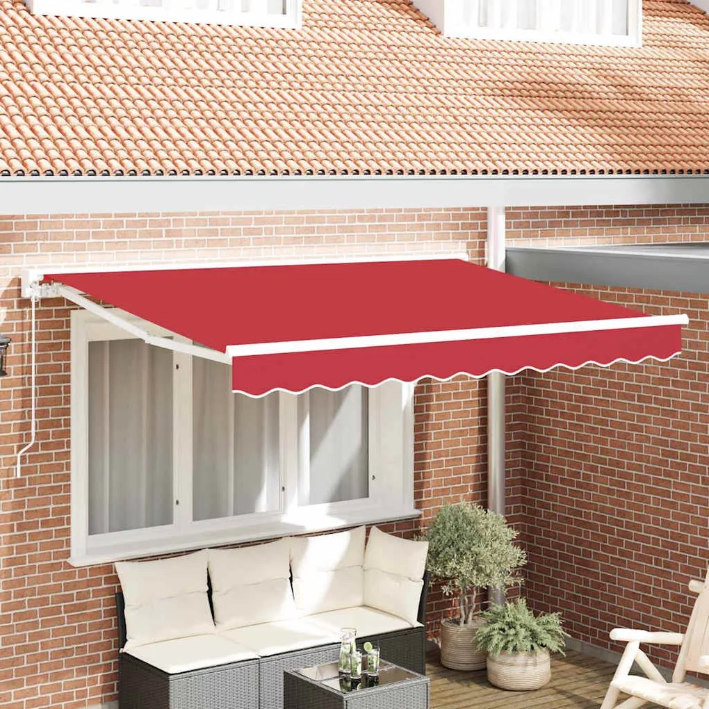 Behúzható napellenző Piros 350x200 cm szövet