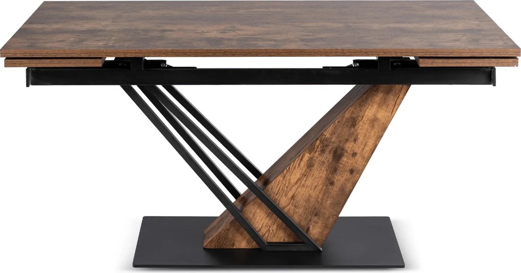 REX bővíthető étkezőasztal 160-220 cm rusztikus tölgy/fekete MDF